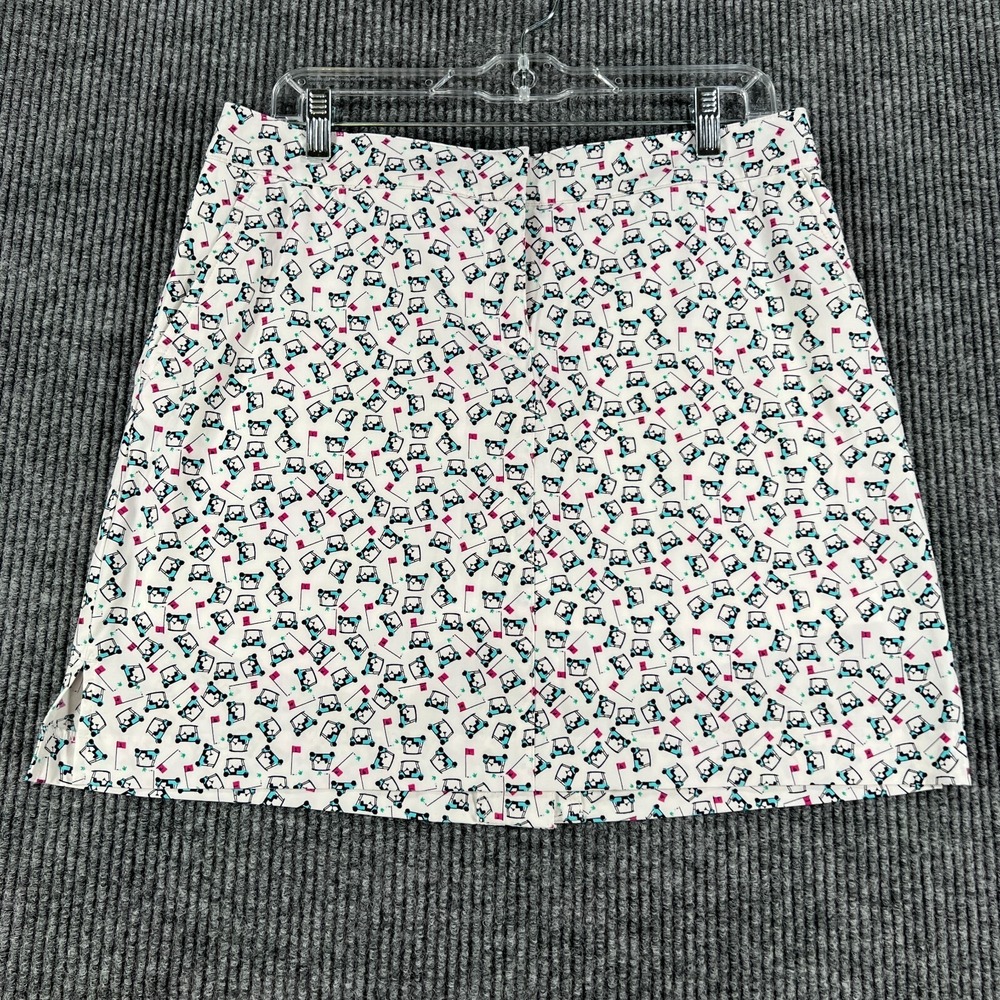 IZOD Golf Skort Skirt Womens Size 8 White Geometric Tennis Outdoor Casual New
